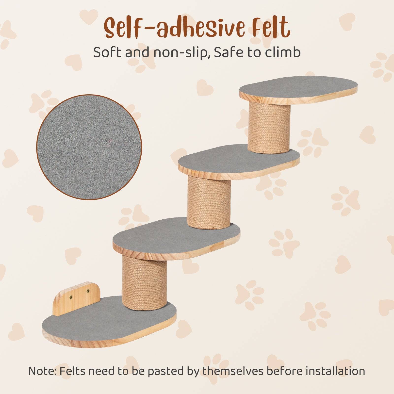Todeco Mur d'escalade pour chat mural avec escalier pour chat et hamac pour chat, mur d'escalade à quatre niveaux avec rayures en jute pour chats et - Image 7