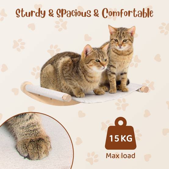 Todeco Mur d'escalade pour chat mural avec escalier pour chat et hamac pour chat, mur d'escalade à quatre niveaux avec rayures en jute pour chats et - Image 8