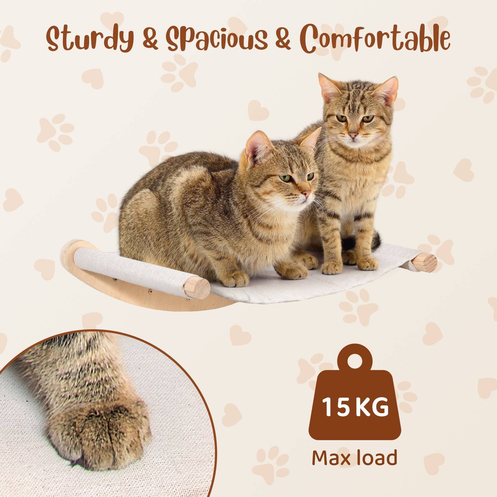 Todeco Mur d'escalade pour chat mural avec escalier pour chat et hamac pour chat, mur d'escalade à quatre niveaux avec rayures en jute pour chats et - Image 8