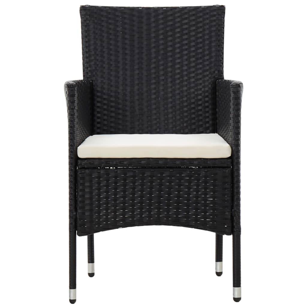 Helloshop26 - Salon de jardin meuble d'extérieur ensemble de mobilier 4 pièces avec coussins résine tressée noir - Imagen 7