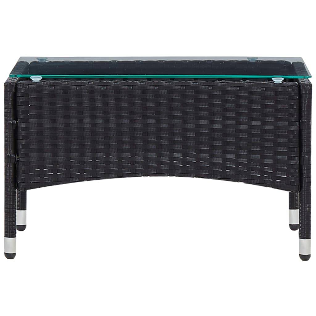 Helloshop26 - Salon de jardin meuble d'extérieur ensemble de mobilier 4 pièces avec coussins résine tressée noir - Imagen 3