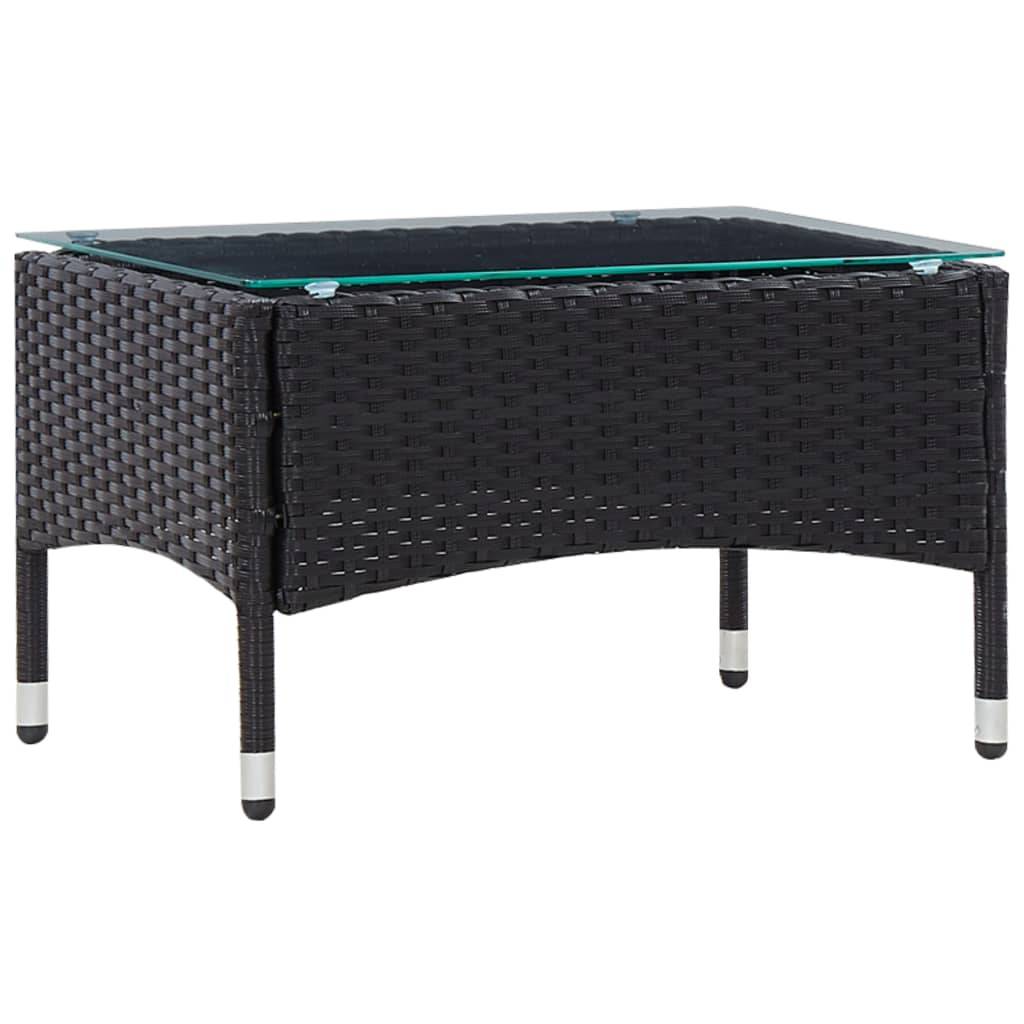 Helloshop26 - Salon de jardin meuble d'extérieur ensemble de mobilier 4 pièces avec coussins résine tressée noir - Imagen 2