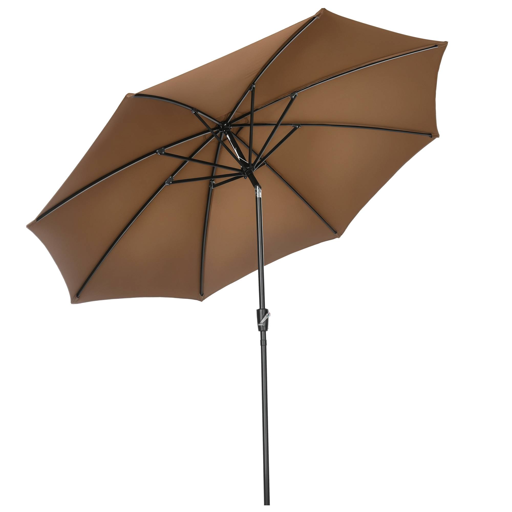 ComfortXL - Parasol Déporté Inclinable Métal pour Jardin Terrasse Ouverture Manivelle Ø300 cm Marron - ComfortXL Outdoor Living - Image 1