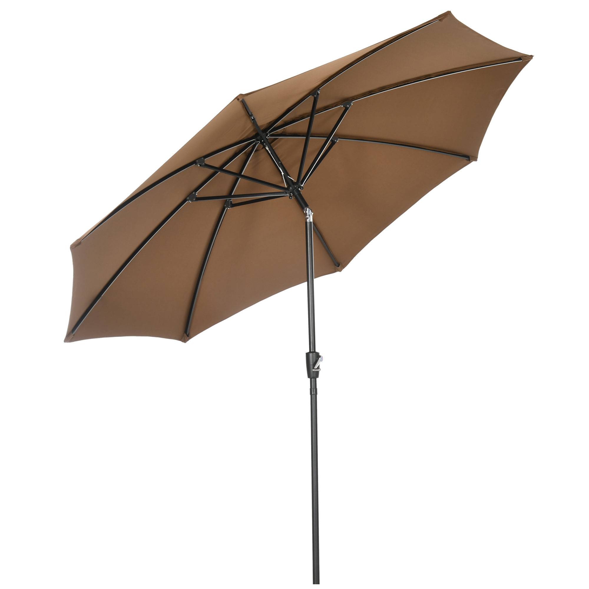 ComfortXL - Parasol Déporté Inclinable Métal pour Jardin Terrasse Ouverture Manivelle Ø300 cm Marron - ComfortXL Outdoor Living - Image 2