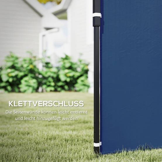 Panneau latéral tonnelle avec fenêtres protection extérieur 2,93x1,93m bleu - ComfortXL Outdoor Living - Image 5