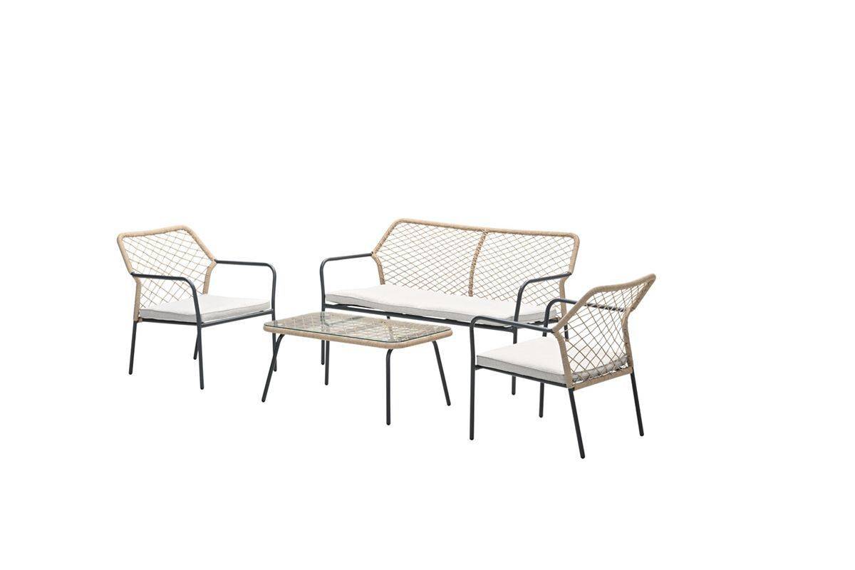 Garden Impressions - Ensemble salon de jardin Turin - 4 places - taupe - Imagen 1