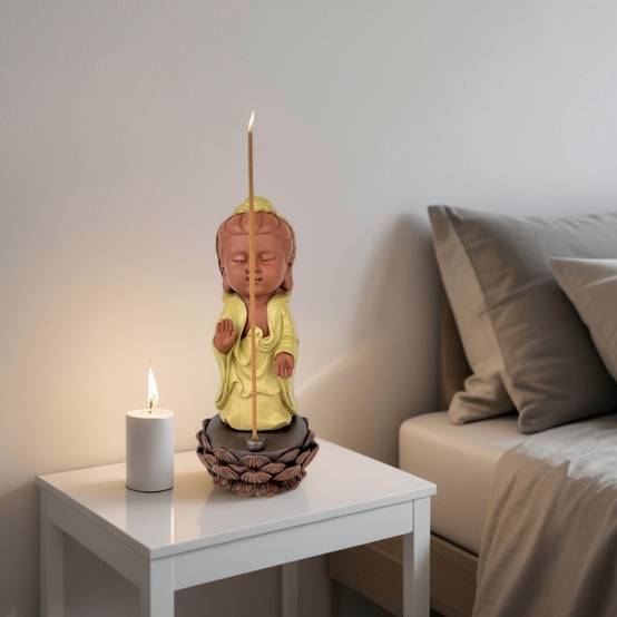 Zen Light - Statue Bouddha Porte-Encens Akshobhya- Porte-Bonheur -Ambiance Zen - Cadeau Spirituel -H25cm–Zen'Light - Image 9