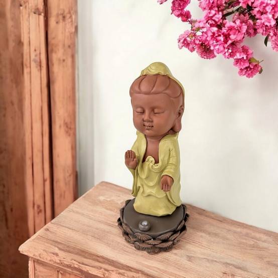 Zen Light - Statue Bouddha Porte-Encens Akshobhya- Porte-Bonheur -Ambiance Zen - Cadeau Spirituel -H25cm–Zen'Light - Image 4