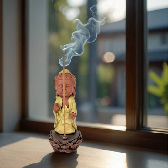 Zen Light - Statue Bouddha Porte-Encens Akshobhya- Porte-Bonheur -Ambiance Zen - Cadeau Spirituel -H25cm–Zen'Light - Image 8
