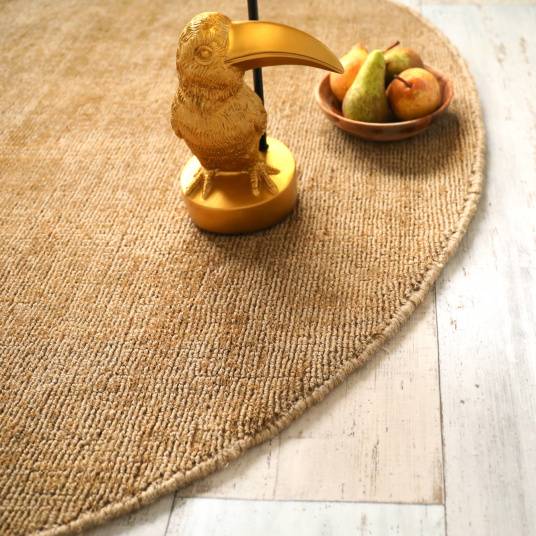 Decoweb - Tapis ovale en jute et coton - Lounge - Naturel - 160 x 230 cm - Decoweb - Image 4