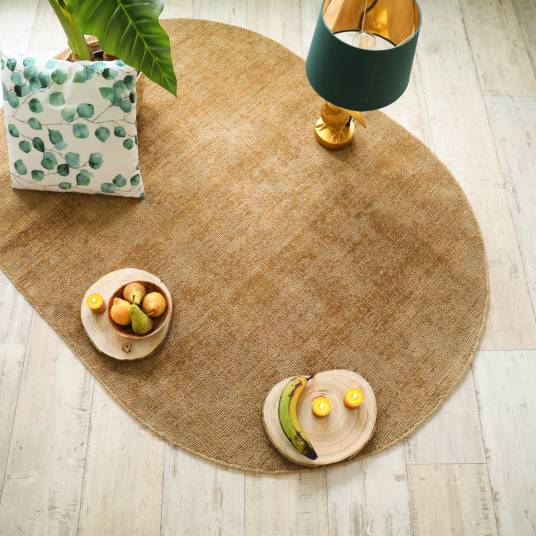 Decoweb - Tapis ovale en jute et coton - Lounge - Naturel - 160 x 230 cm - Decoweb - Image 2
