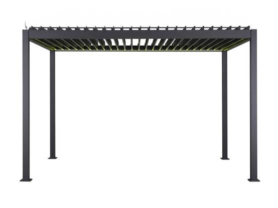 Hesperide - Kit pergola bioclimatique électrique Evora Graphite 4 x 3 m Hespéride + Store 4 m - Image 2
