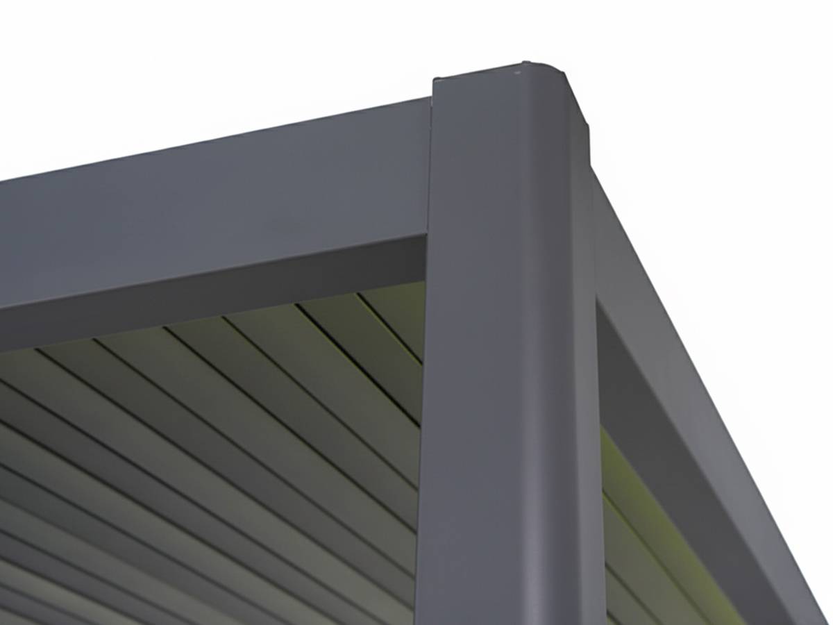 Hesperide - Kit pergola bioclimatique électrique Evora Graphite 4 x 3 m Hespéride + Store 4 m - Image 9