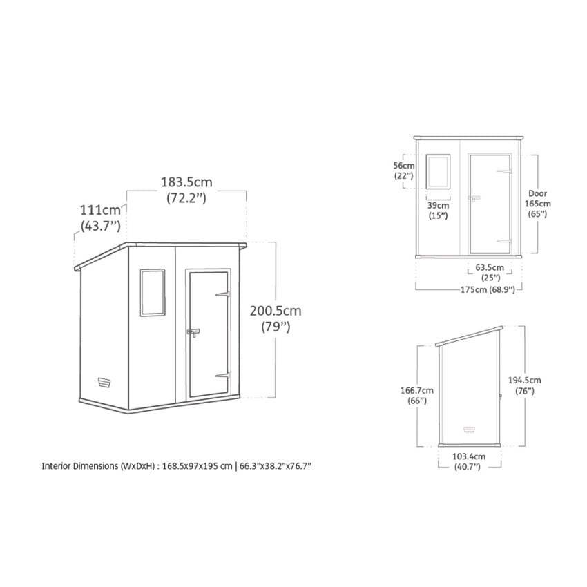 Habitat Et Jardin - Abri Jardin Résine "premium 64sp" - 2m² - 183 X 113 X 201 Cm - Monopente -habitat Et Jardin - Imagen 10