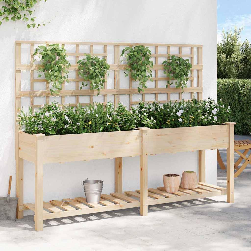 Cache-pot, Pot De Fleurs avec étagère Beige 203.5 x 54 x 152.5 cm g370 - Image 4