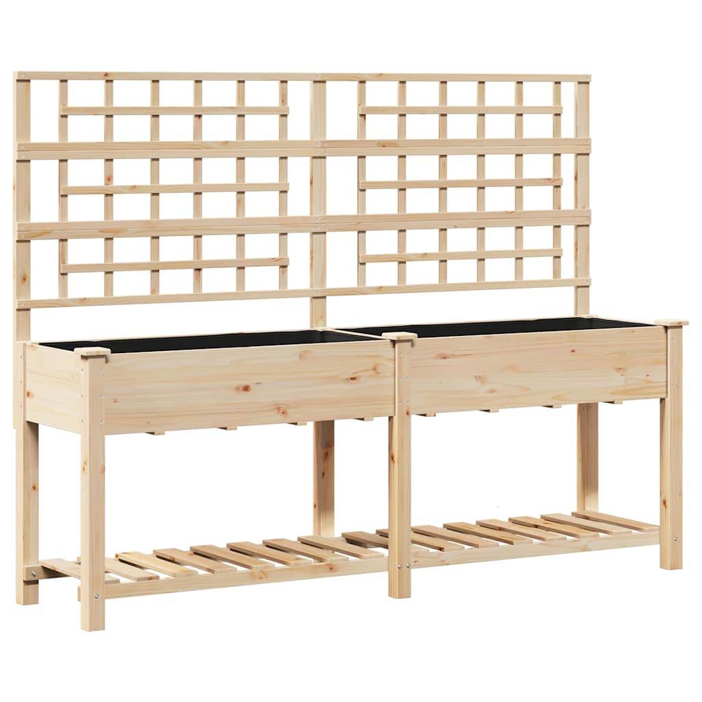 Cache-pot, Pot De Fleurs avec étagère Beige 203.5 x 54 x 152.5 cm g370 - Image 1