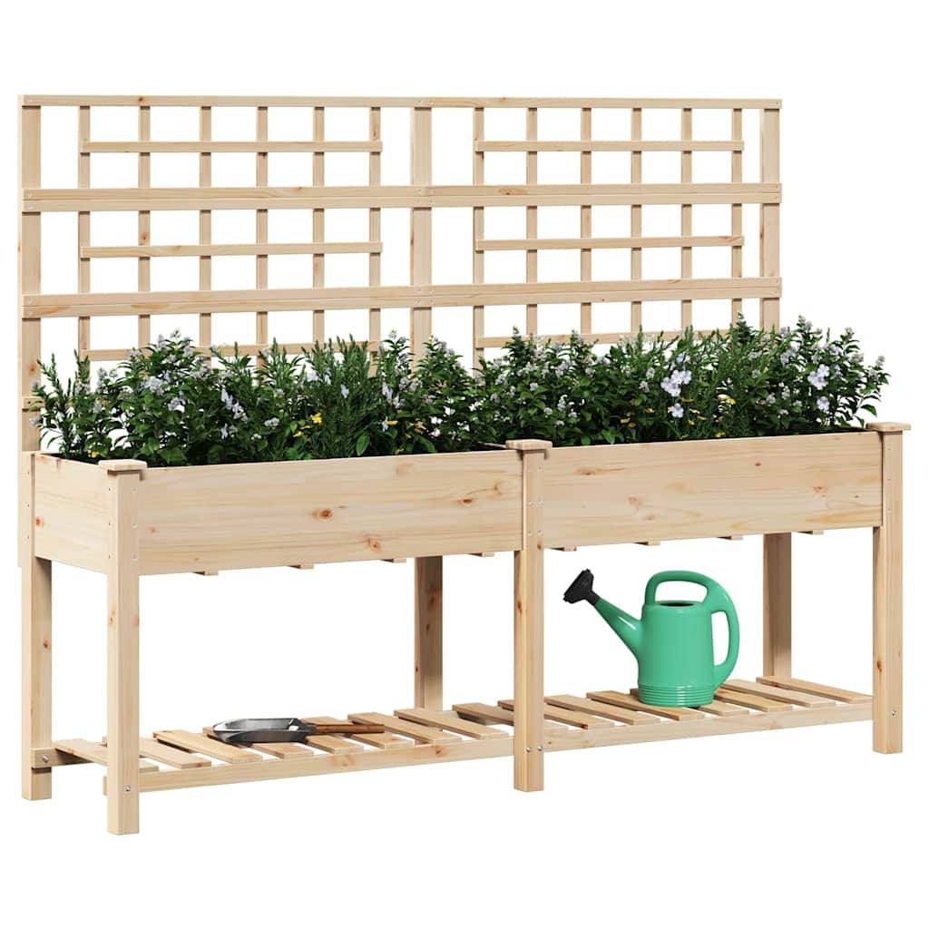 Cache-pot, Pot De Fleurs avec étagère Beige 203.5 x 54 x 152.5 cm g370 - Image 3