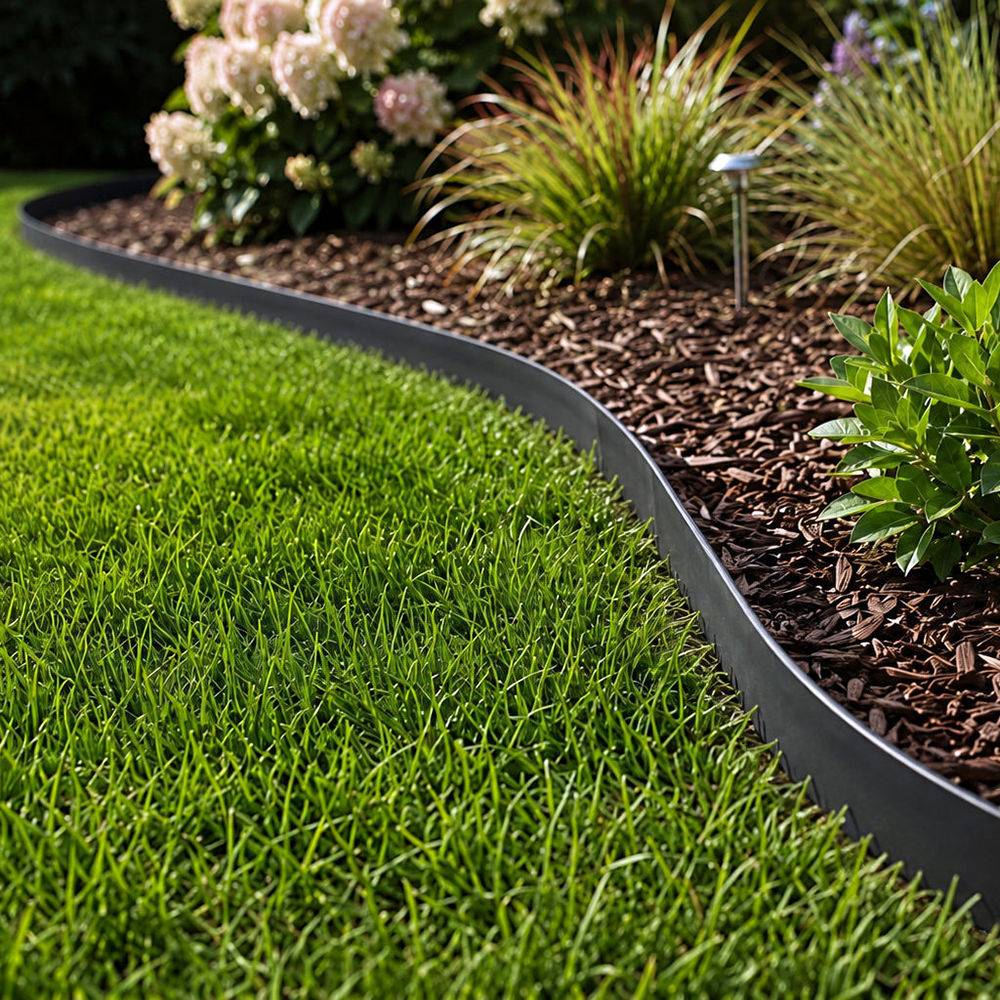 Gt Market - Bordure de jardin flexible noire - 4 cm x 10 mètres avec 30 piquets d'ancrage - GT MARKET - Image 5