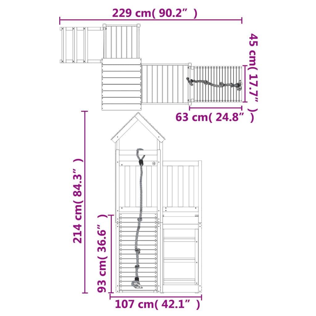 Helloshop26 - Maisonnette de jeu avec mur d'escalade 229 x 107 x 214 cm bois massif de pin - Imagen 7