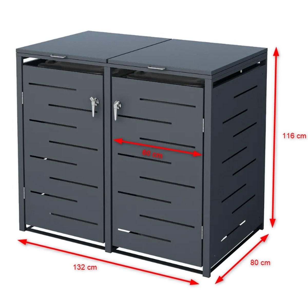 Abri cache poubelle double 2x240L - Image 5