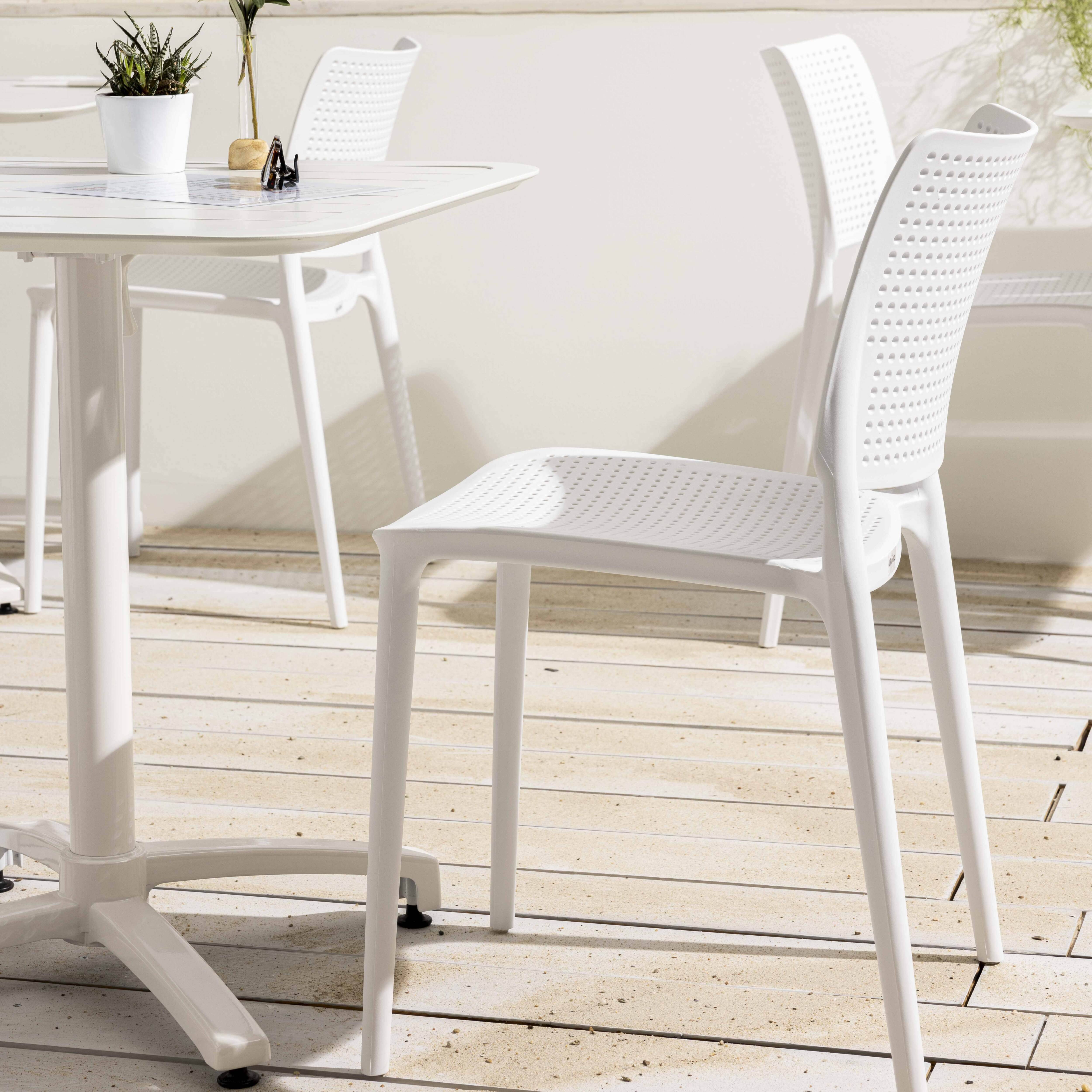 Oviala - Lot de 4 chaises de terrasse blanches en plastique Riga - Oviala - Imagen 3