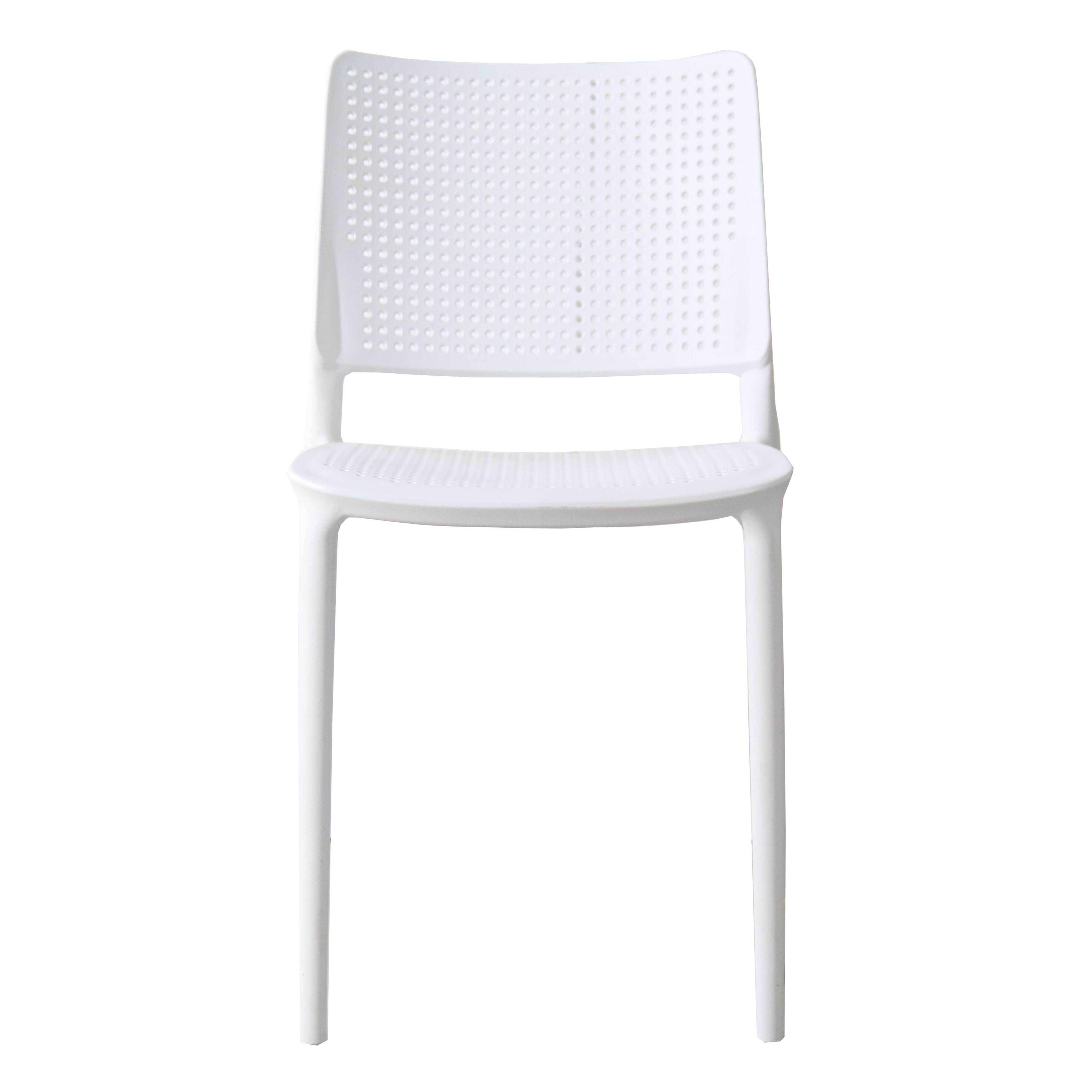 Oviala - Lot de 4 chaises de terrasse blanches en plastique Riga - Oviala - Imagen 6