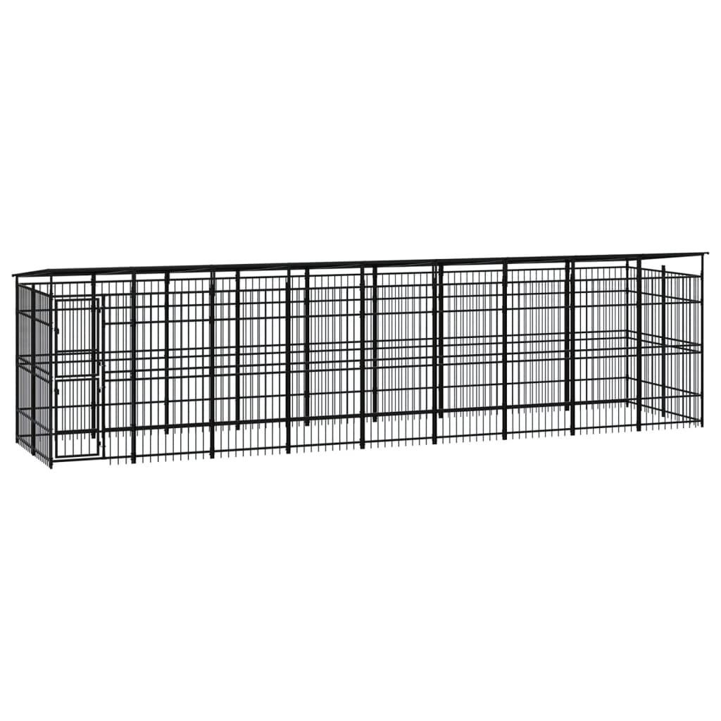 Vidaxl - Chenil D'Extérieur Avec Toit Pour Chiens Acier 16,59 M² - vidaXL - Imagen 2