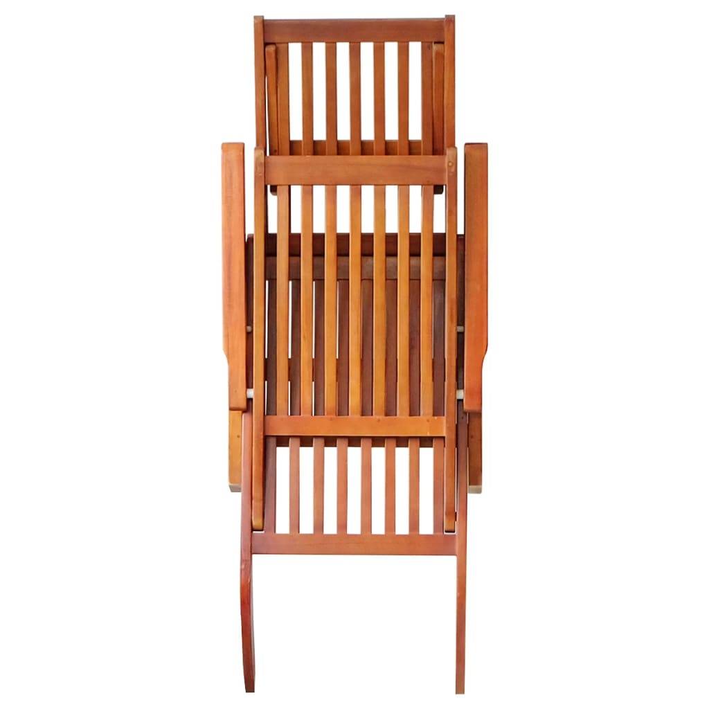 Helloshop26 - Transat chaise longue bain de soleil lit de jardin terrasse meuble d'extérieur avec repose-pied et coussin acacia solide - Imagen 4