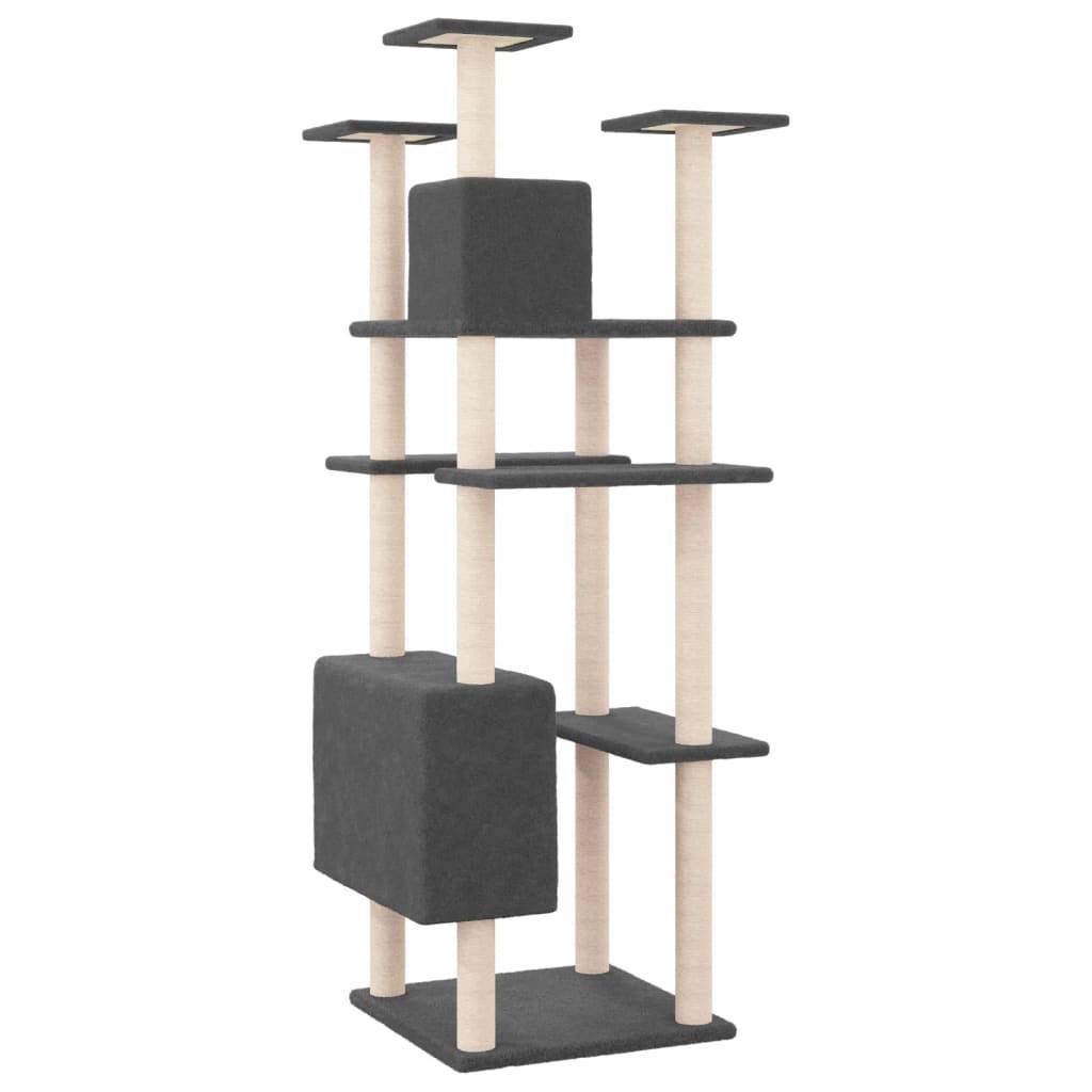 Vidaxl - Arbre à chat avec griffoirs en sisal Gris foncé 162 cm vidaXL 171635 - Imagen 6