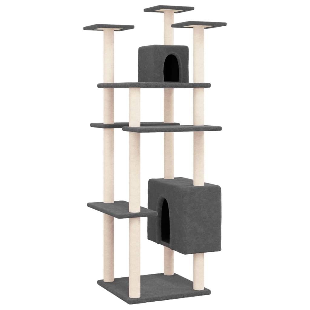 Vidaxl - Arbre à chat avec griffoirs en sisal Gris foncé 162 cm vidaXL 171635 - Imagen 2