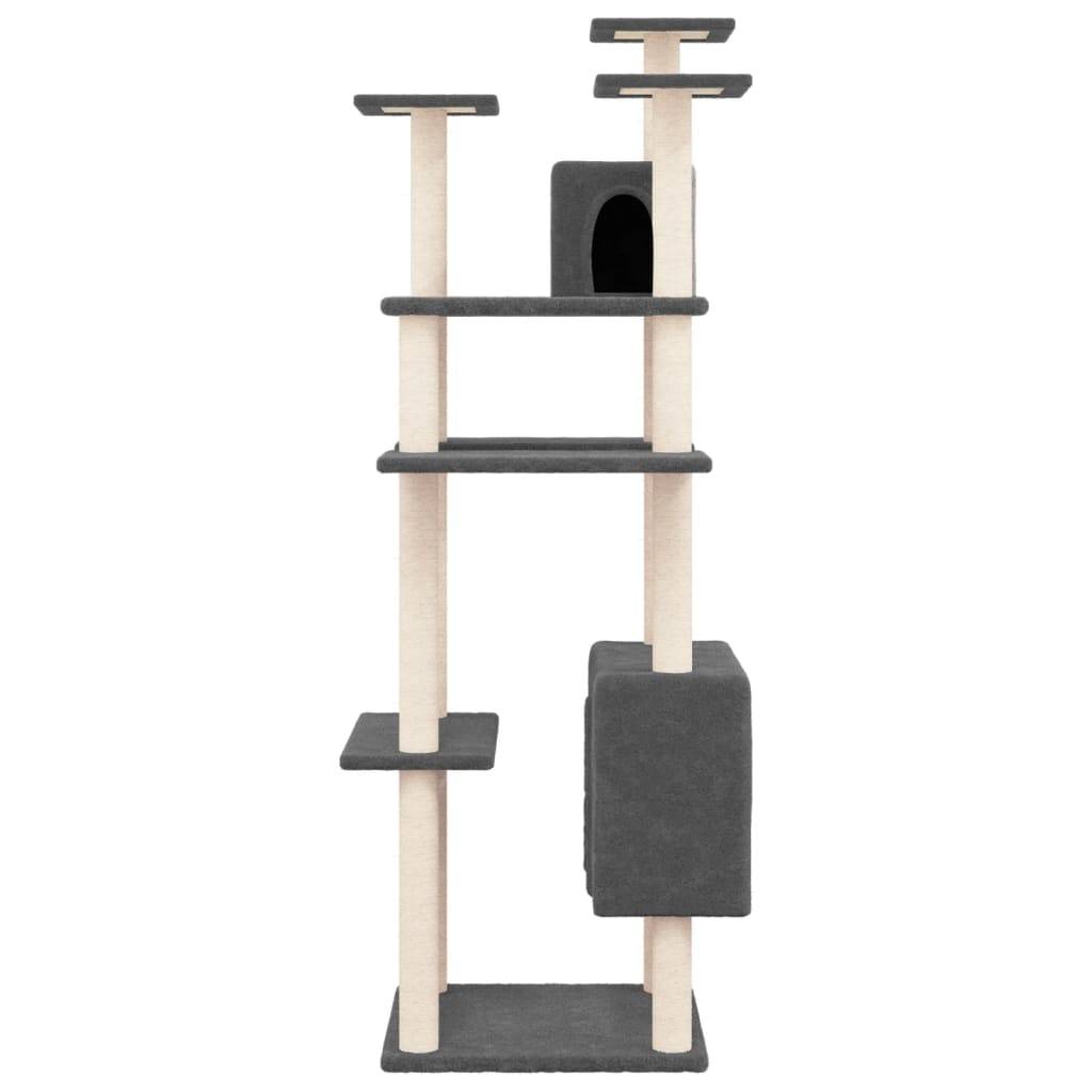 Vidaxl - Arbre à chat avec griffoirs en sisal Gris foncé 162 cm vidaXL 171635 - Imagen 7