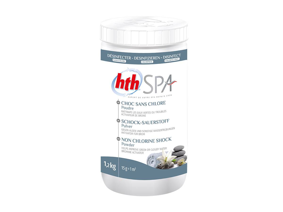 Choc sans chlore poudre (oxygène actif) hth Spa  - 1,2 kg - 1,2 kg - Imagen 2
