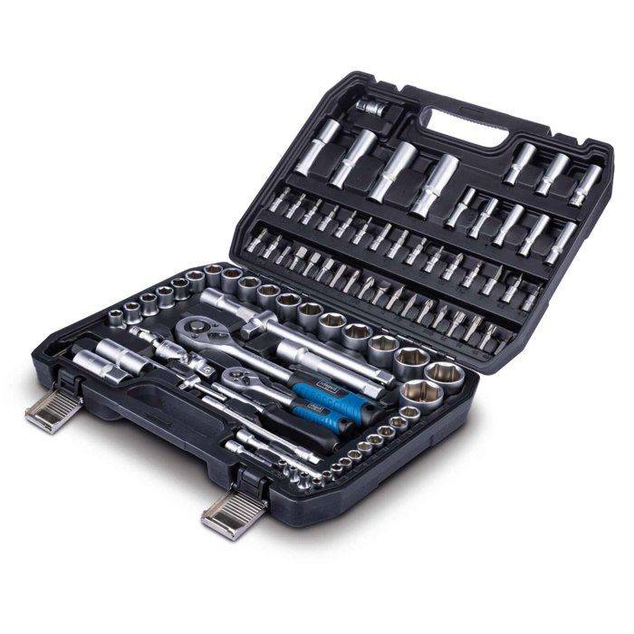 Scheppach - Coffret à douilles 94 pièces TB100 plastique noir, acier chrome vanadium - Scheppach - Image 1