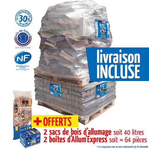 WOODSTOCK - Pack Découverte Woodstock - 40 packs de bûches densifies + 1 300 dm de bûches 30 cm + allumage offert - Image 2
