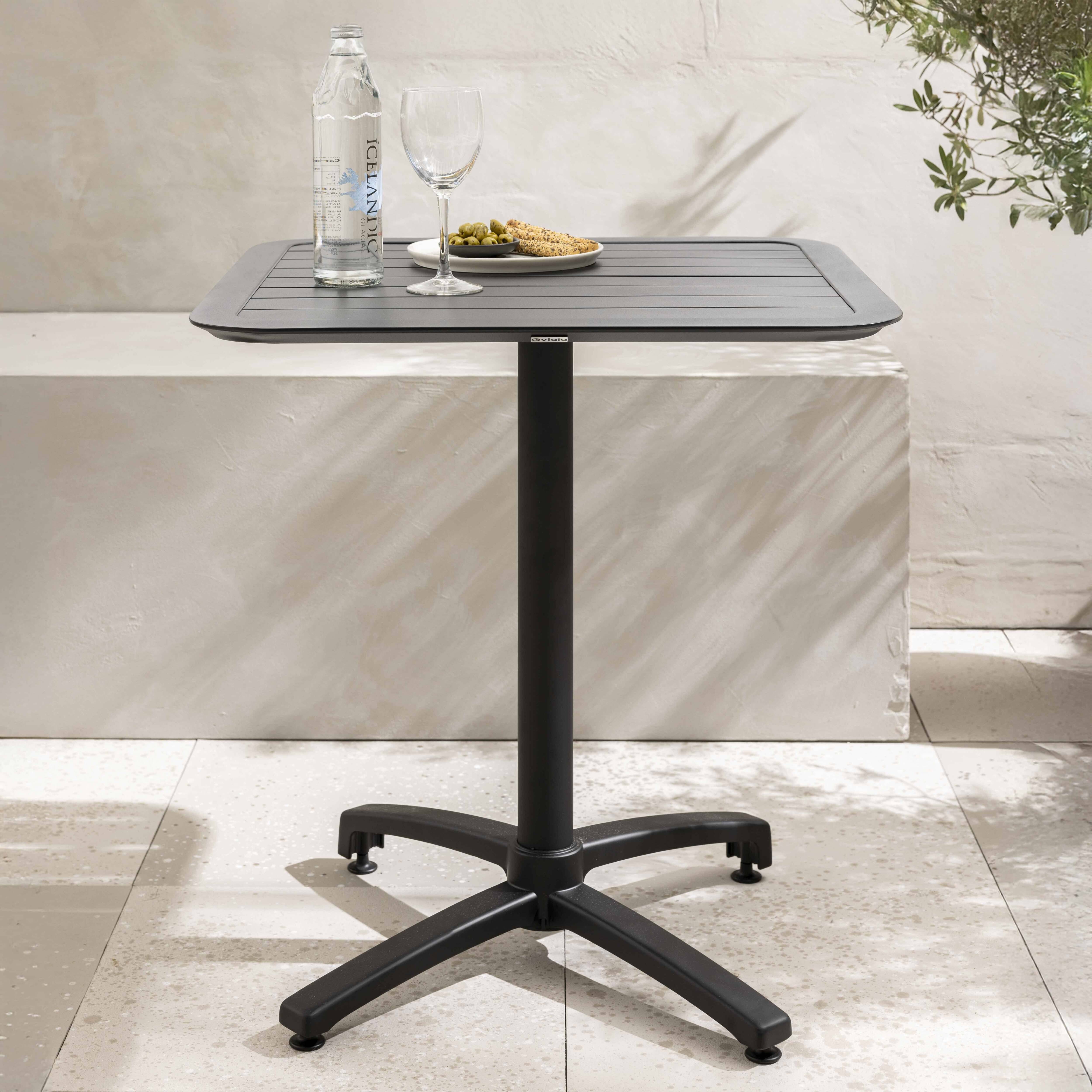 Oviala - Table inclinable de terrasse 70 x 70 cm noir Almada - Oviala - Imagen 2