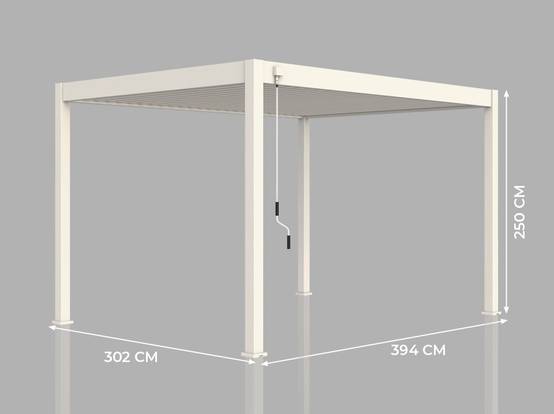 Pergola Bioclimatique Aluminium Autoportee 12m2 - 3x4m - Blanc - Lames Orientables de 0 à 120 degrés - ECLIPSE 12 - Image 6