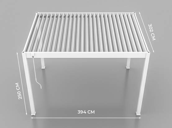 Pergola Bioclimatique Aluminium Autoportee 12m2 - 3x4m - Blanc - Lames Orientables de 0 à 120 degrés - ECLIPSE 12 - Image 7