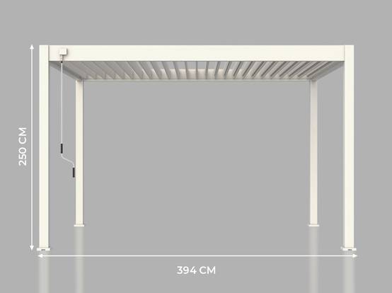 Pergola Bioclimatique Aluminium Autoportee 12m2 - 3x4m - Blanc - Lames Orientables de 0 à 120 degrés - ECLIPSE 12 - Image 5