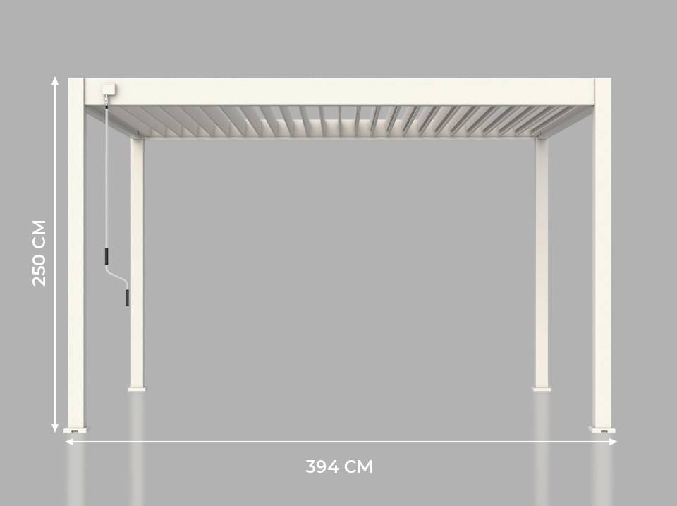 Pergola Bioclimatique Aluminium Autoportee 12m2 - 3x4m - Blanc - Lames Orientables de 0 à 120 degrés - ECLIPSE 12 - Image 5