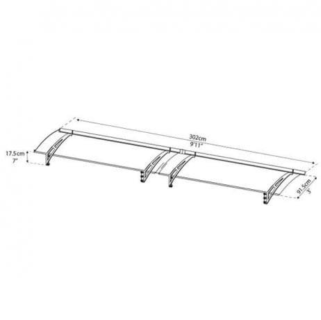 Canopia by Palram - Canopia Marquise de porte Aquila Gris 453.5 X 91.5 - Imagen 9