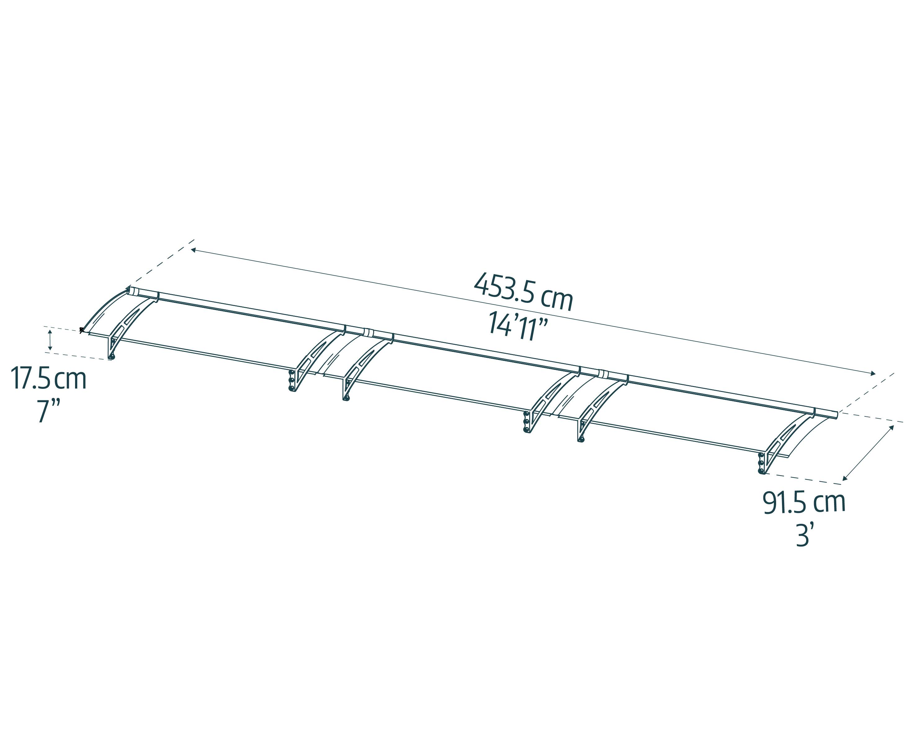 Canopia by Palram - Canopia Marquise de porte Aquila Gris 453.5 X 91.5 - Imagen 6