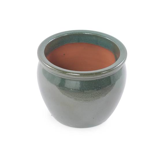 ComfortXL - Pot de fleurs en céramique intérieur et extérieur avec drainage Ø 23 cm bleu-vert antique - ComfortXL Outdoor Living - Image 5