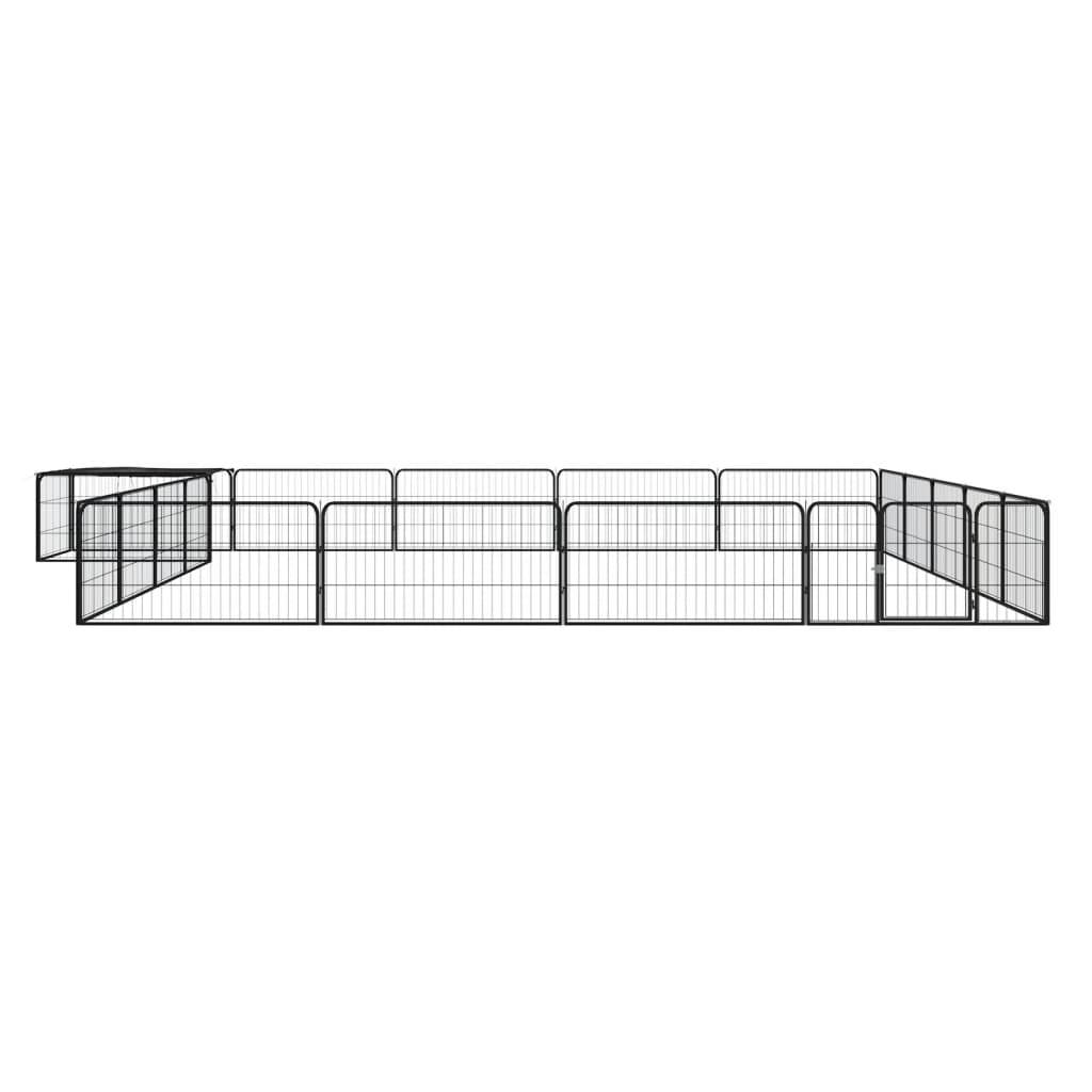 Vidaxl - Parc pour chien 20panneaux Noir 100x50cm Acier enduit de poudre vidaXL 3115979 - Imagen 2