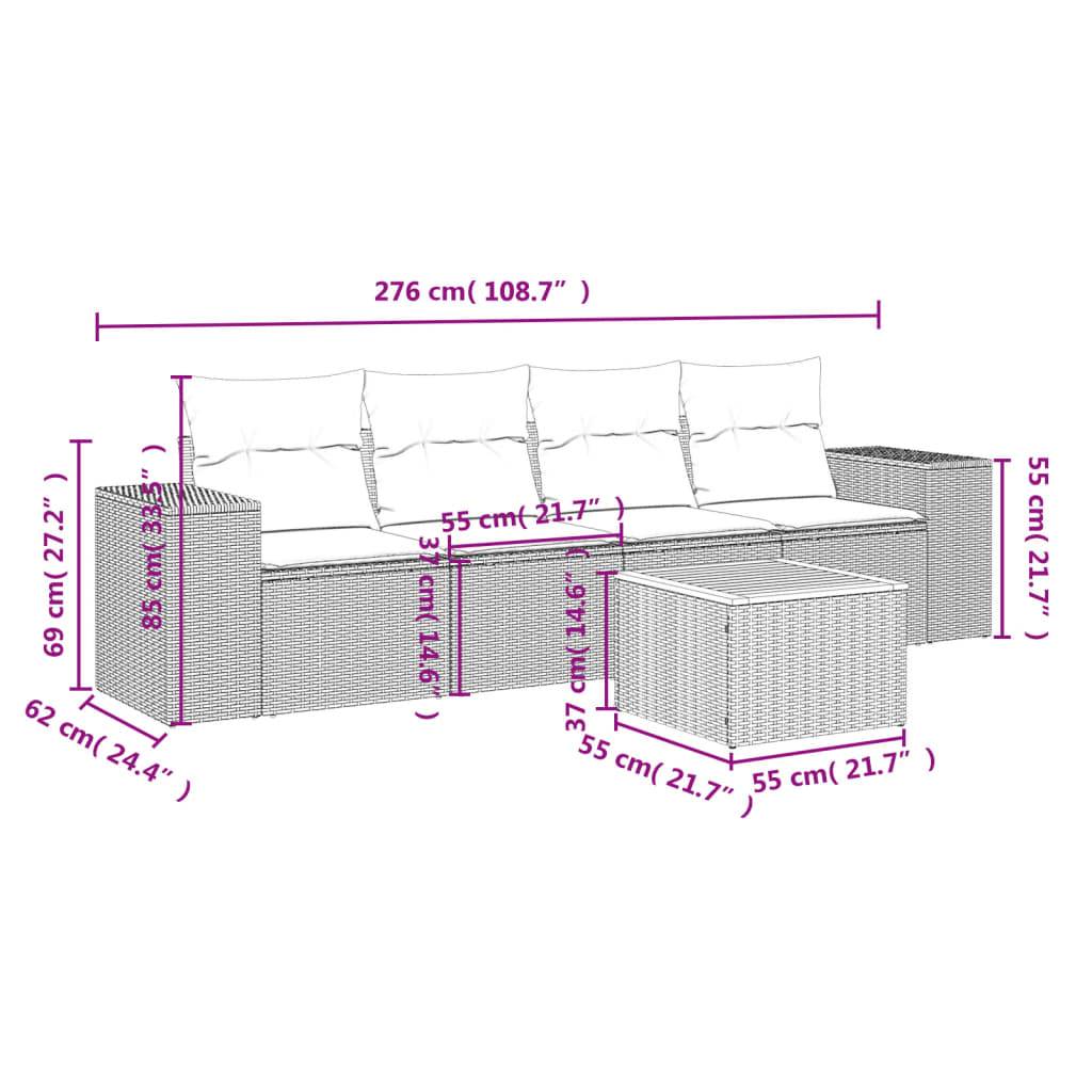 Salon de jardin 4 personnes résine tressée et bois modulable pour terrasse Beige et Gris Clair – ComfortXL Outdoor Living - Image 3