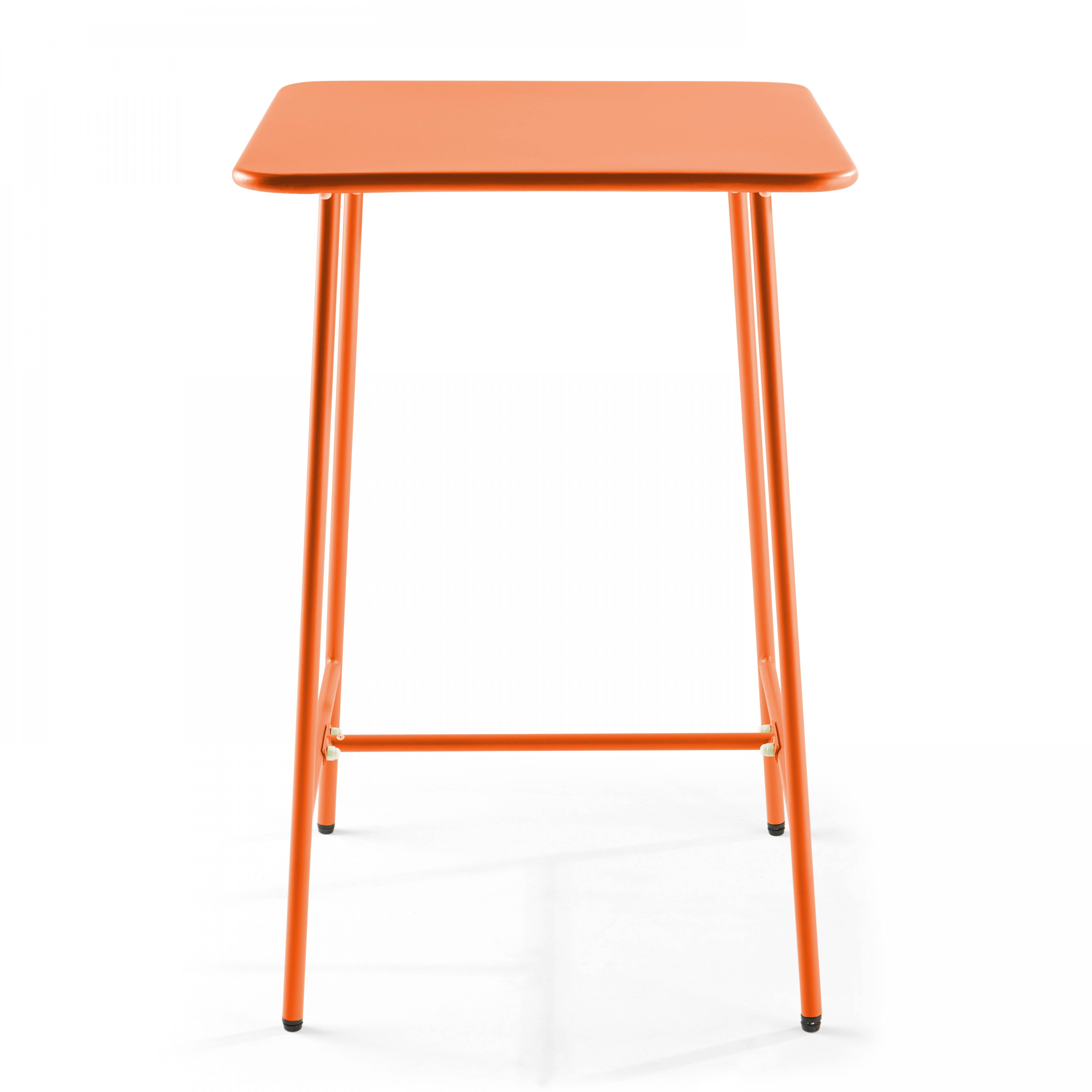 Oviala - Table haute de jardin carrée en acier orange Palavas - Oviala - Imagen 5