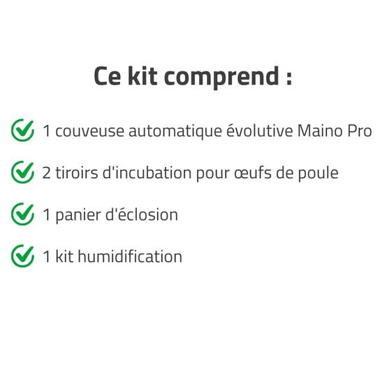 Couveuse + 2 Tiroirs de caille à poule + 1 Panier d'éclosion + 1 Kit humidification MAINO - Image 2