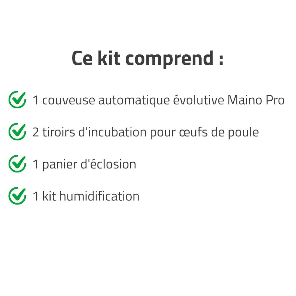 Couveuse + 2 Tiroirs de caille à poule + 1 Panier d'éclosion + 1 Kit humidification MAINO - Image 2