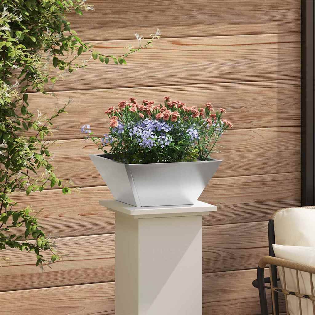 Cache-pot de jardin 5 pcs | Bac à fleurs Argent 35 x 35 x 15 cm - Image 4