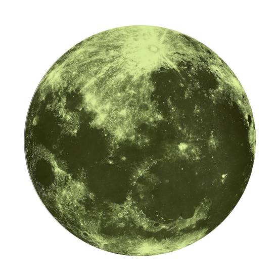 The Home Deco Kids - Sticker Mural Phosphorescent "Lune" 25cm Vert - Image 1