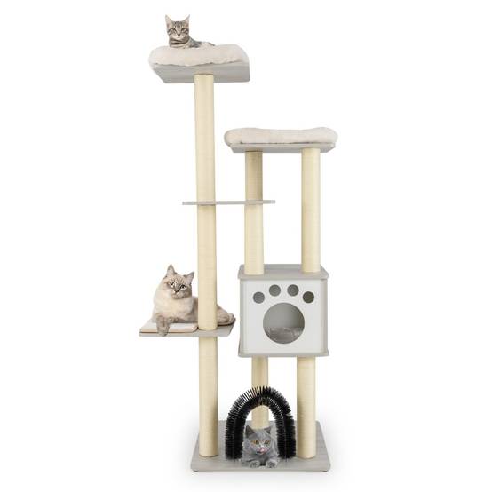 Arbre à Chat 175CM à 6 Niveaux avec Niche et Coussin Amovible Grande Tour de Jeu pour Chat - Image 1